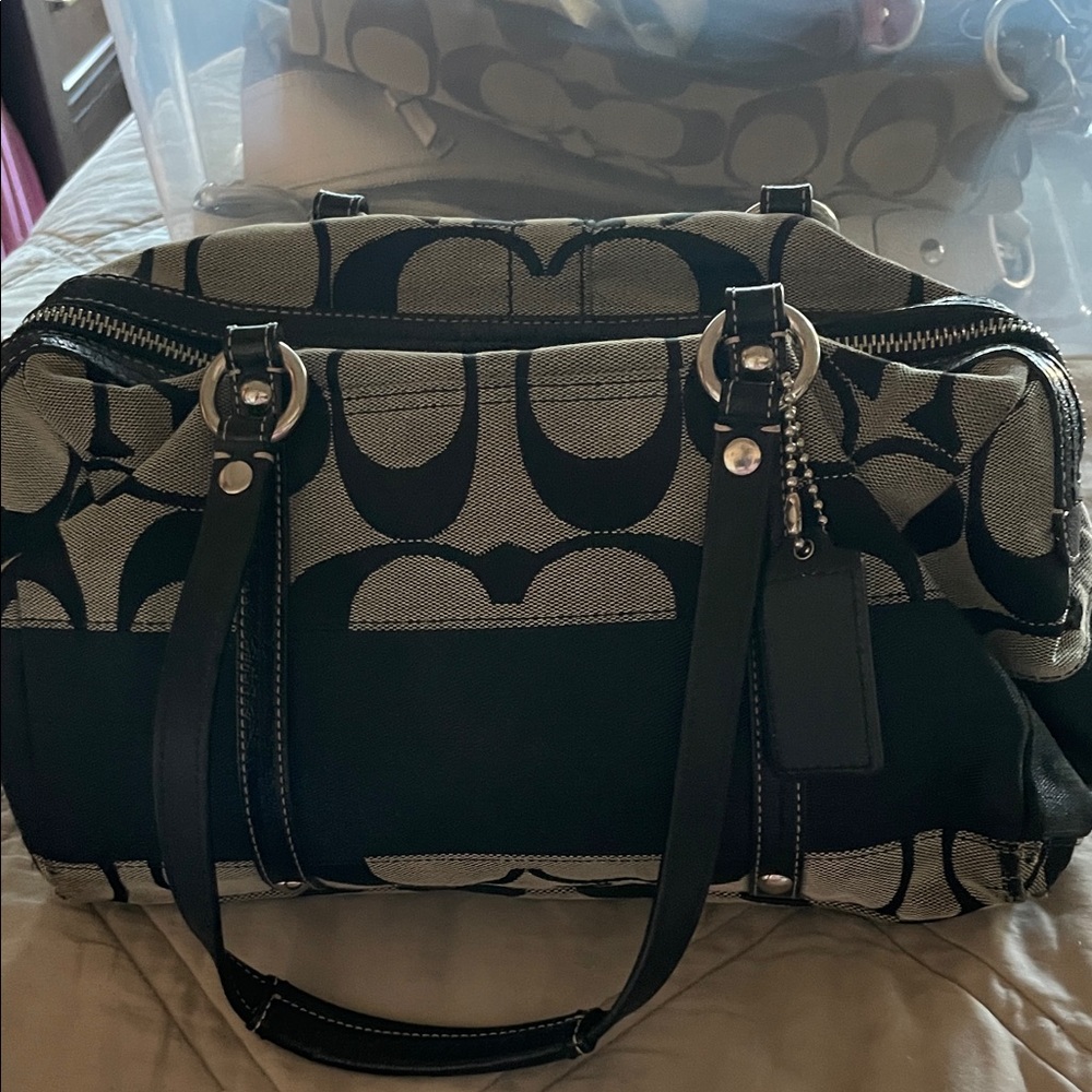 Coach Black and Gray Satchel